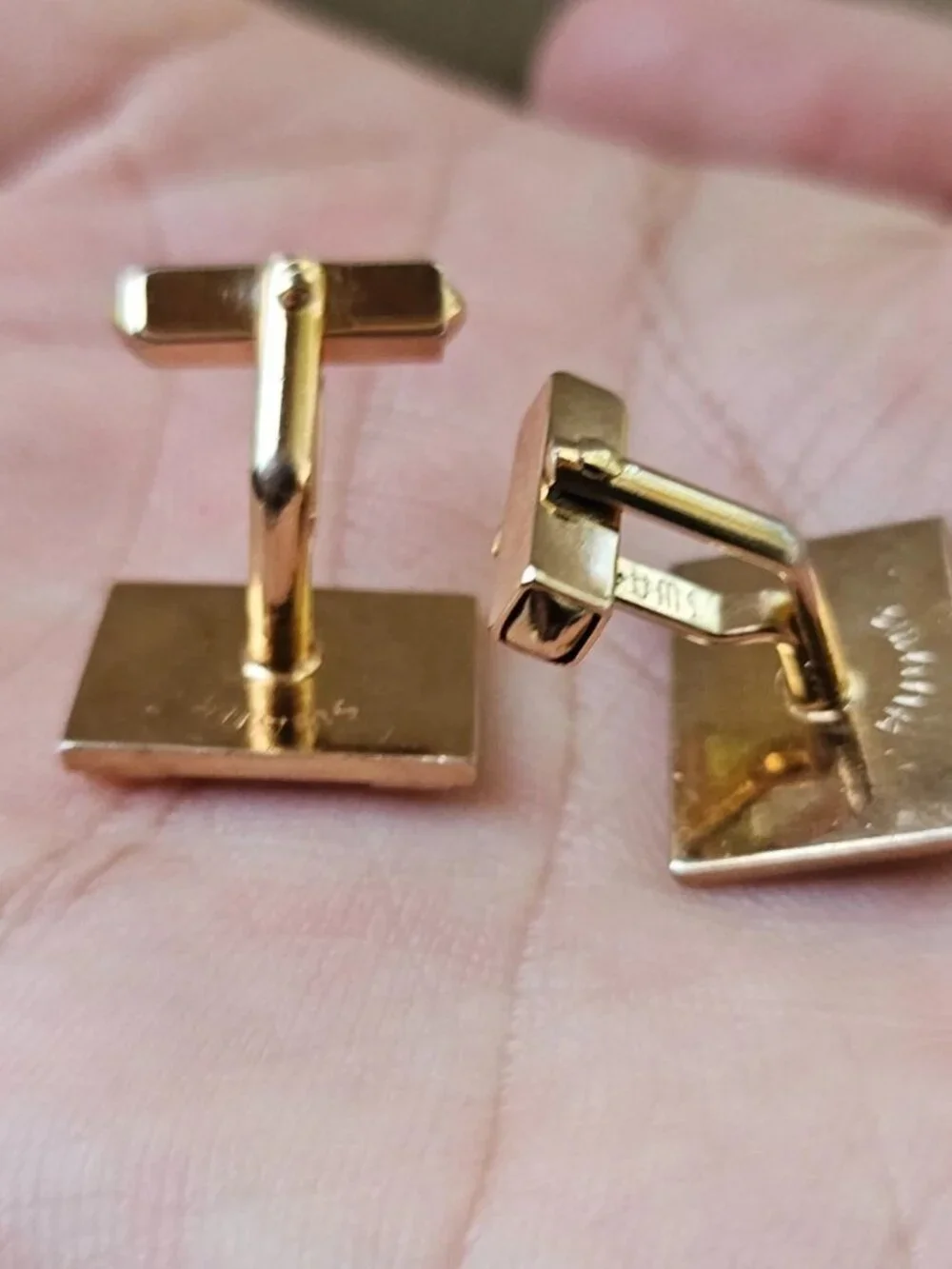 Vintage Swank Men Cufflinks Mother of Pearl Face Gold Tone Men Jewelry Cuff link